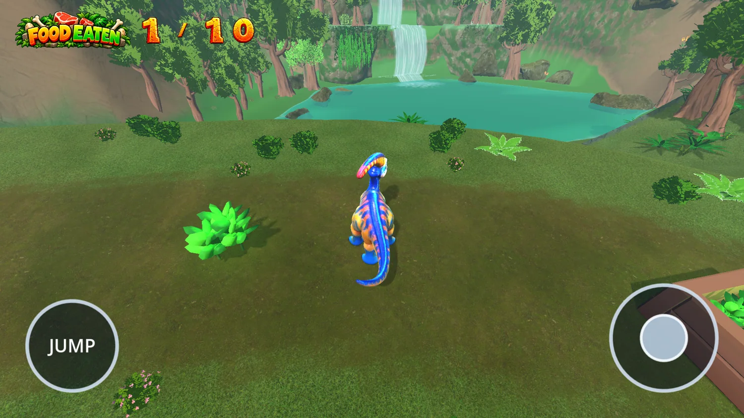 DinoEater Waterfall world gameplay screenshot