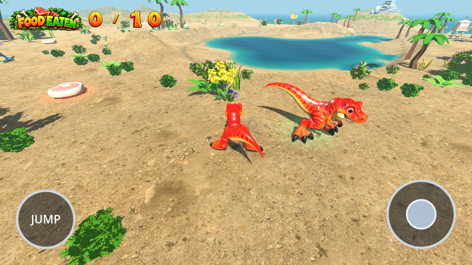 DinoEater Beach world gameplay screenshot